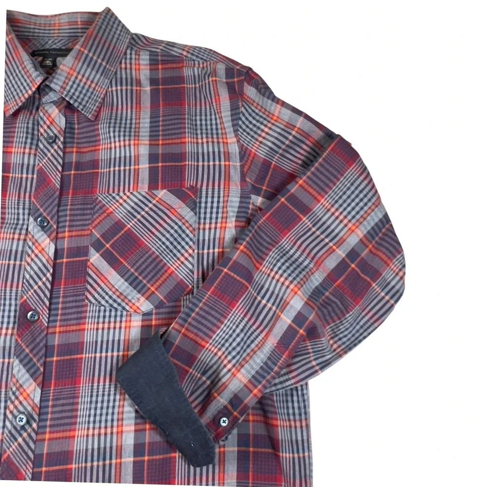 Banana Republic Mens XL Plaid Button Up Shirt Long Sleeve Casual Contrast Cuff‎